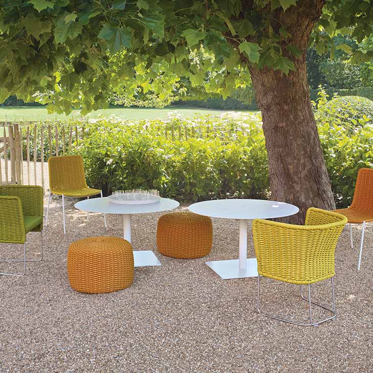 paola lenti giro outdoor coffee tables in situ