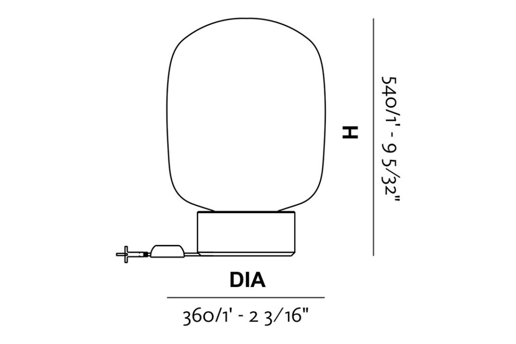line drawing and dimensions for a lasvit hidden floor lamp