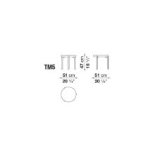 line drawing and dimensions for a b&b italia maru side table
