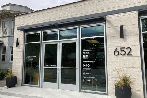 front entry at studio como salt lake city showroom