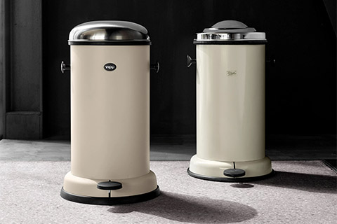two vipp trash cans in situ