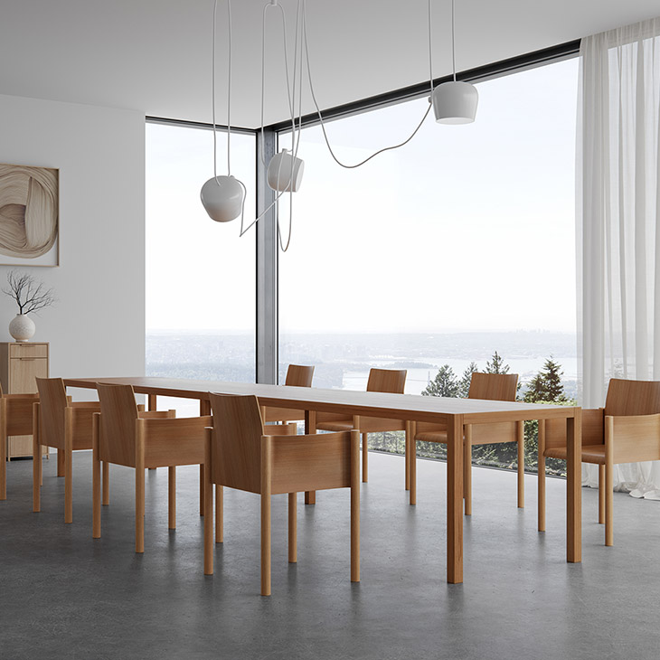 koyori kawara dining armchairs in situ