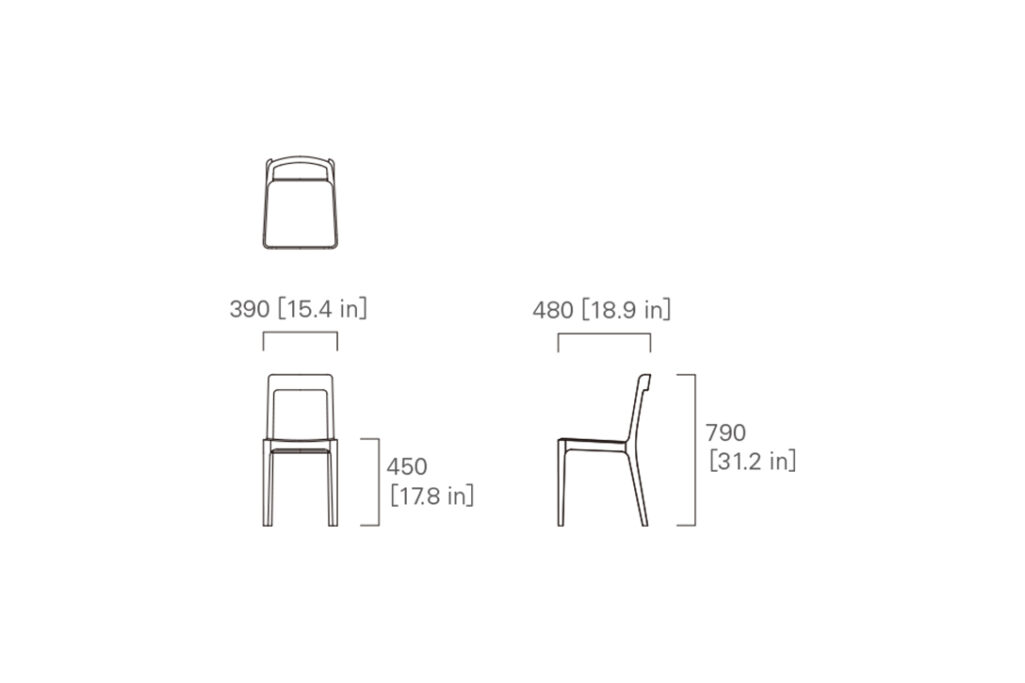 line drawing of a maruni hiroshima dining chair