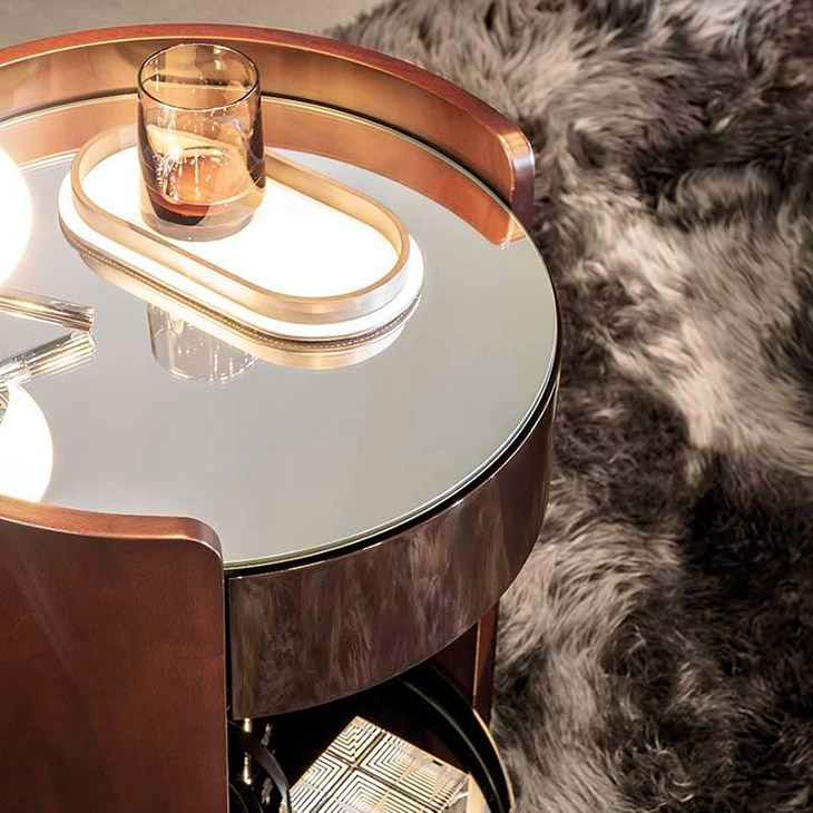 minotti journey bar cart in situ