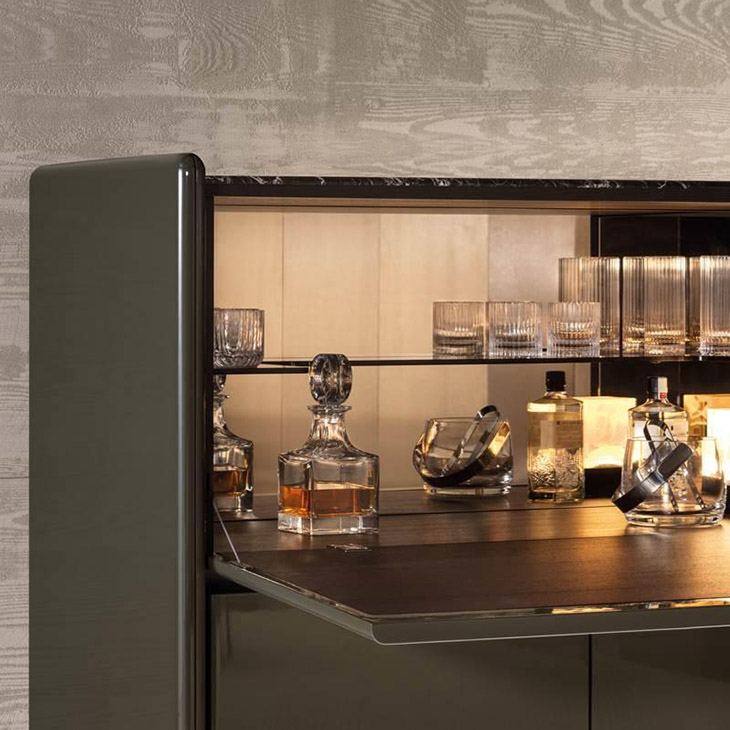 minotti logan bar cabinet