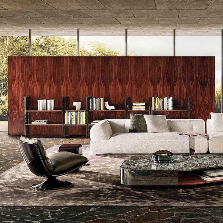 minotti patti armchair and supermoon sofa in situ