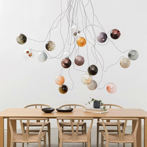 bocci 28.13 sculptural cable pendant light in situ