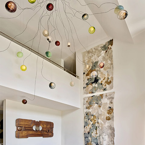 bocci 28.13 sculptural cable pendant light in situ