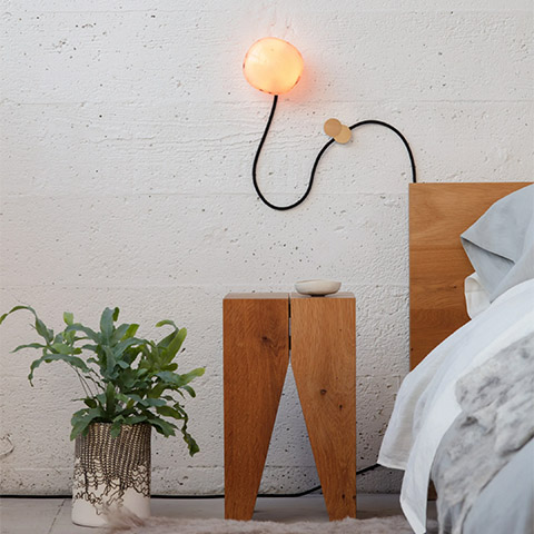 bocci 84vt table lamp wall mounted in situ