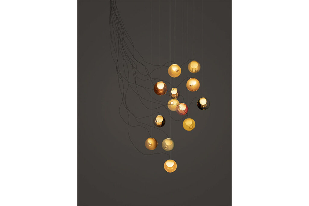 bocci 28.13 sculptural cable pendant light on