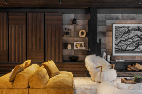 minotti supermoon sofa, eikund fluffy armchair at studio como aspen showroom