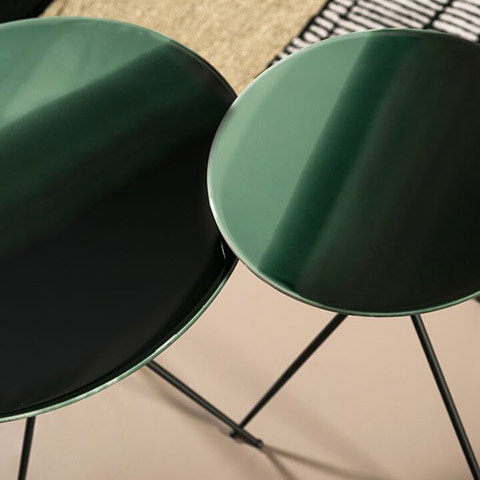 baxter liquid side tables in situ