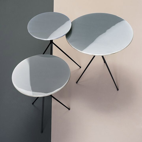baxter liquid side tables in situ