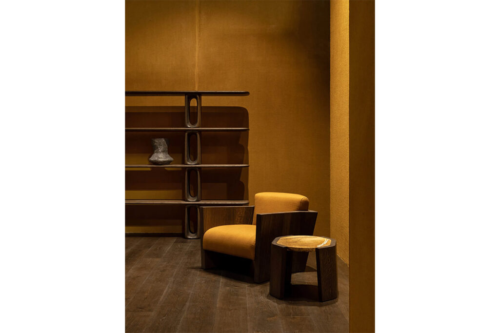 van rossum patine bibliotheque rectangular bookshelf in situ