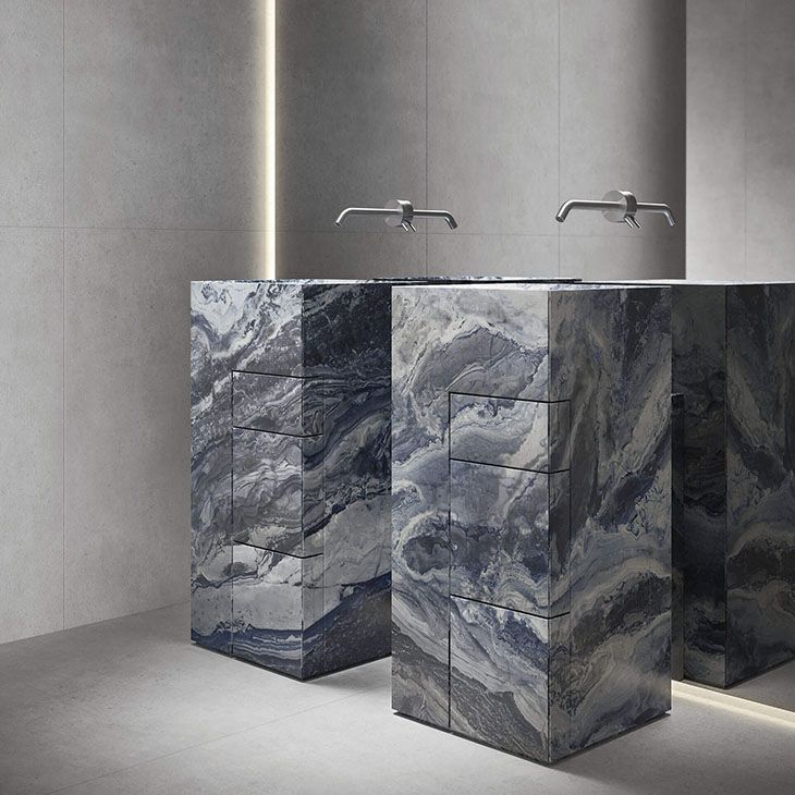 two noorth touch bathroom washbasins in situ