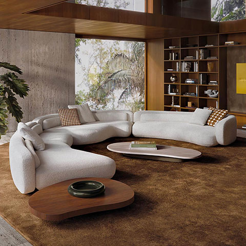 minotti bezier sofa in situ