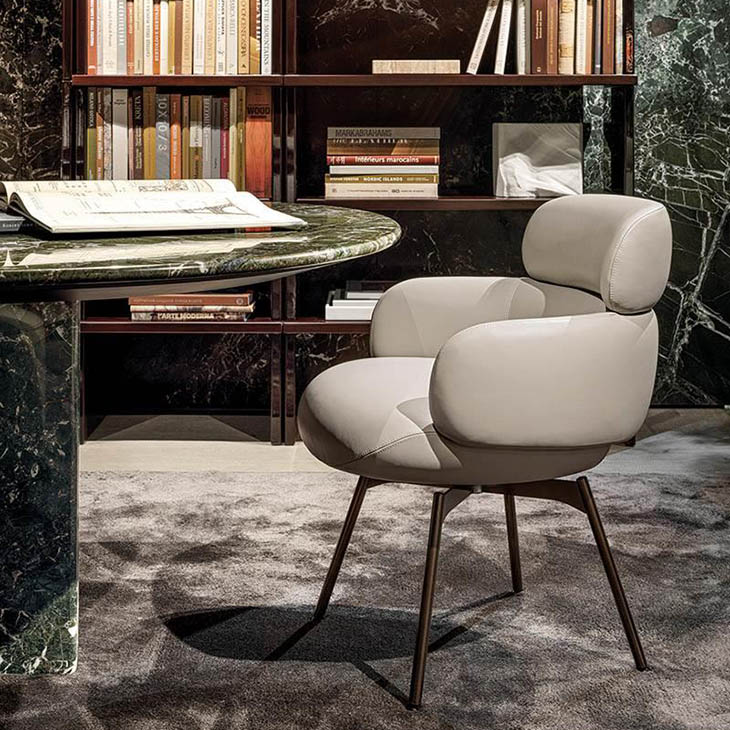 minotti vivienne dining armchair fixed in situ