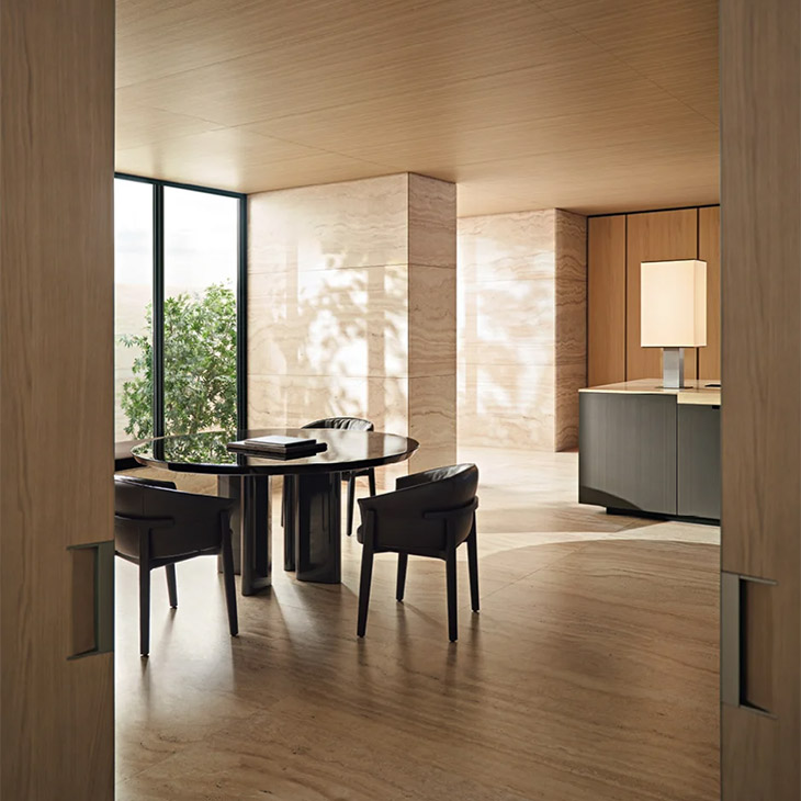 poliform leopold dining chairs in situ