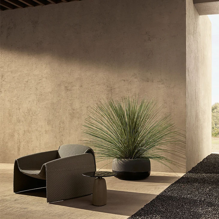 poliform strata outdoor side table in situ