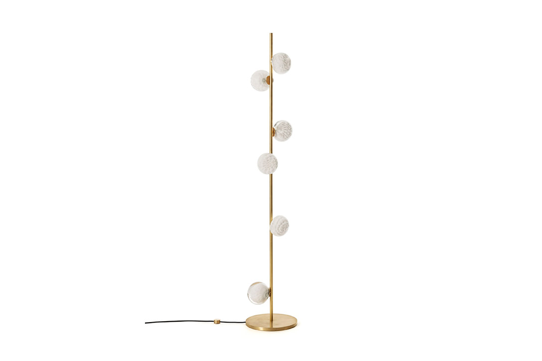 bocci 118.6 stem floor lamp in brass turned off